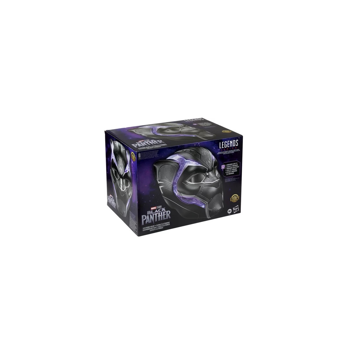 Hasbro - Replica del casco di Pantera Nera 1/1 - Casco elettronico delle Leggende Marvel