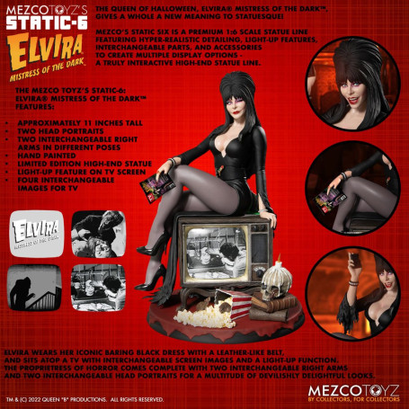 Mezco - Static 6 - Statua 1/6 di Elvira, padrona delle tenebre