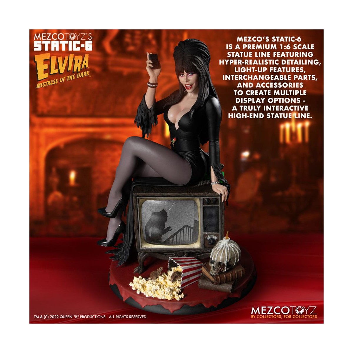 Mezco - Static 6 - Statua 1/6 di Elvira, padrona delle tenebre