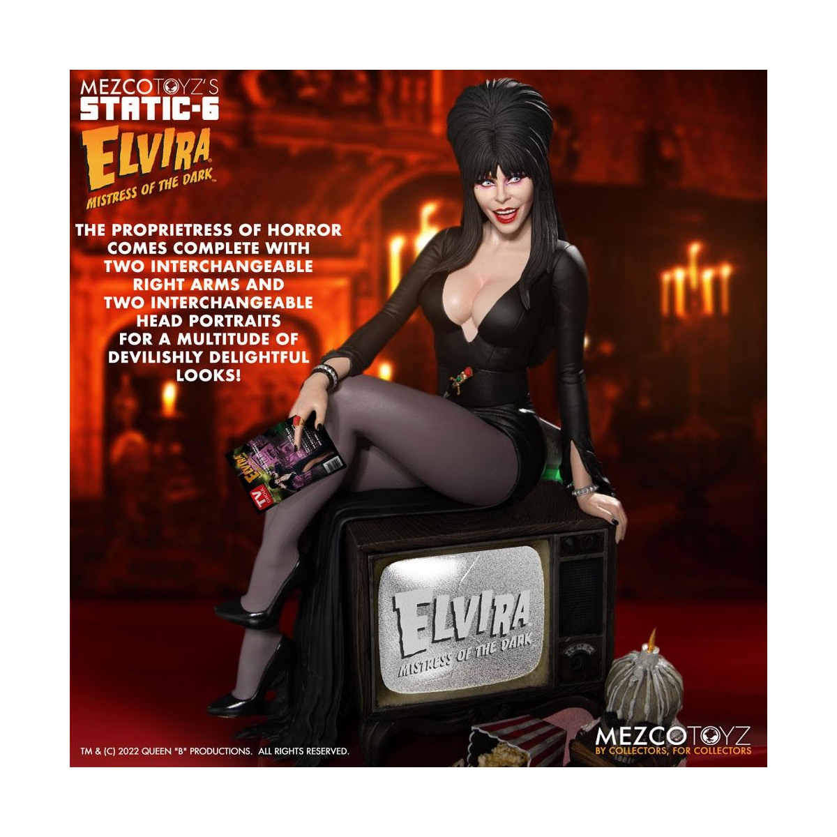 Mezco - Static 6 - Statua 1/6 di Elvira, padrona delle tenebre