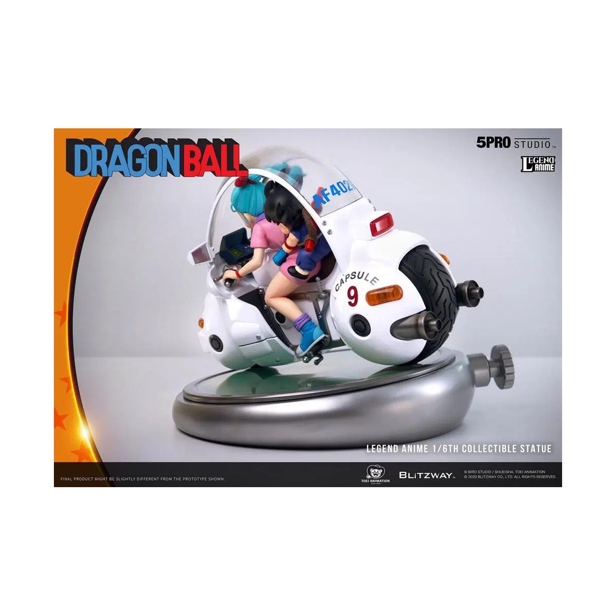 Blitzway X 5Pro Studio - Statua di bicicletta 1/6 della capsula n.9 di Dragon Ball Bulma