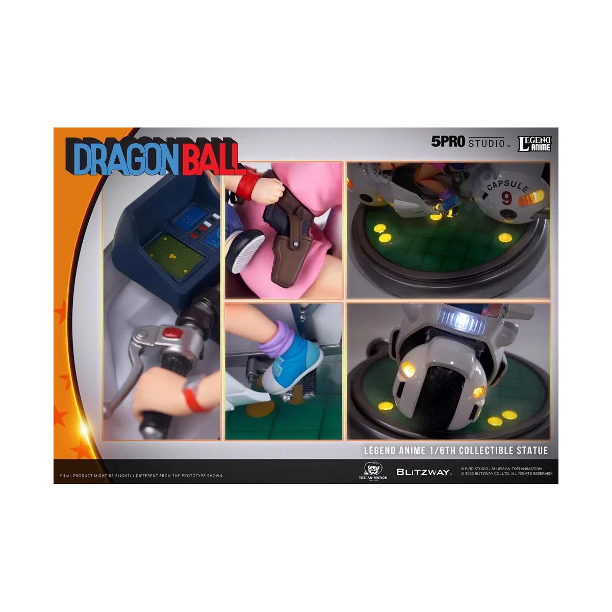 Blitzway X 5Pro Studio - Statua di bicicletta 1/6 della capsula n.9 di Dragon Ball Bulma