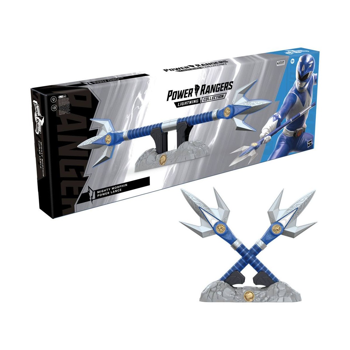 Hasbro - BLUE RANGER POWER LANCER 1:1 - Mighty Morphin Power Rangers Collezione Lampo