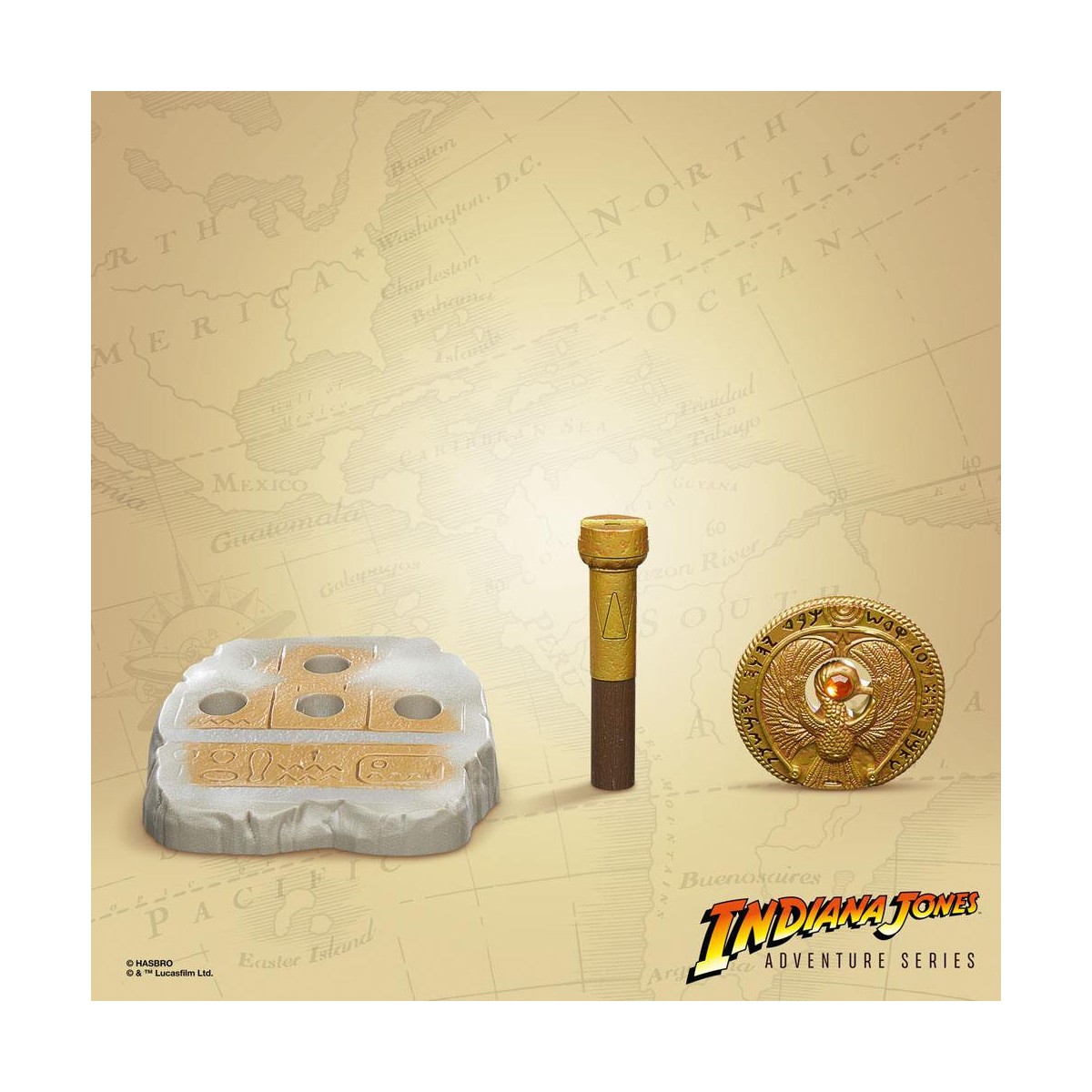 Hasbro - Medaglione con scettro di Ra's - Serie Avventura Indiana Jones: I Predatori dell'Arca Perduta Replica 1/1