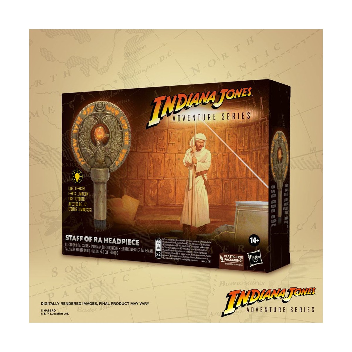 Hasbro - Medaglione con scettro di Ra's - Serie Avventura Indiana Jones: I Predatori dell'Arca Perduta Replica 1/1