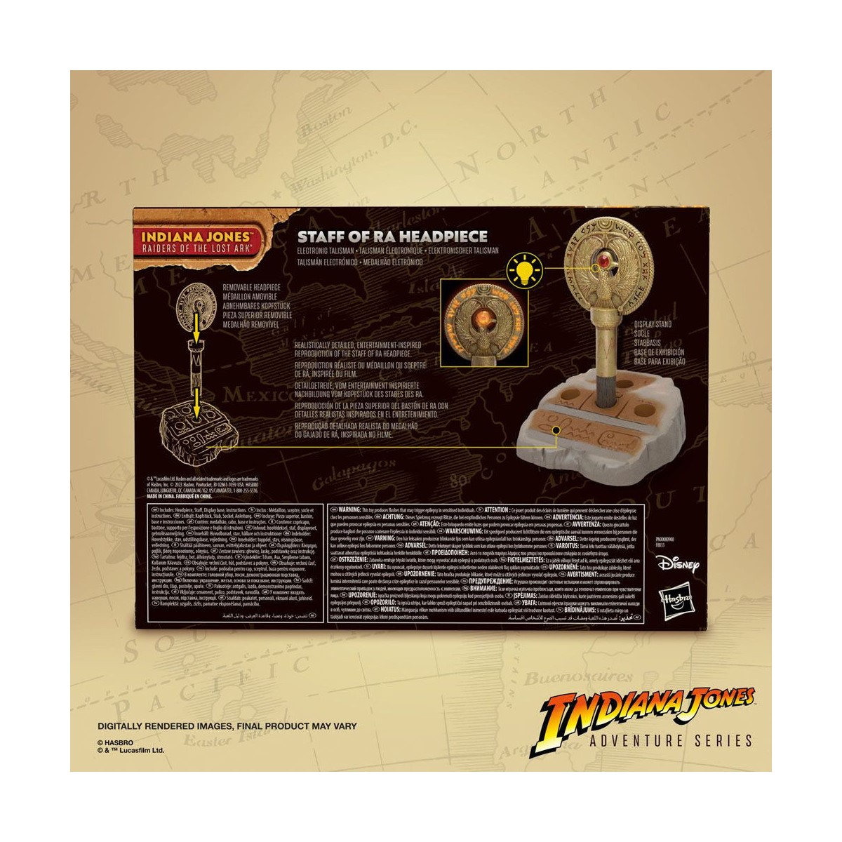 Hasbro - Medaglione con scettro di Ra's - Serie Avventura Indiana Jones: I Predatori dell'Arca Perduta Replica 1/1