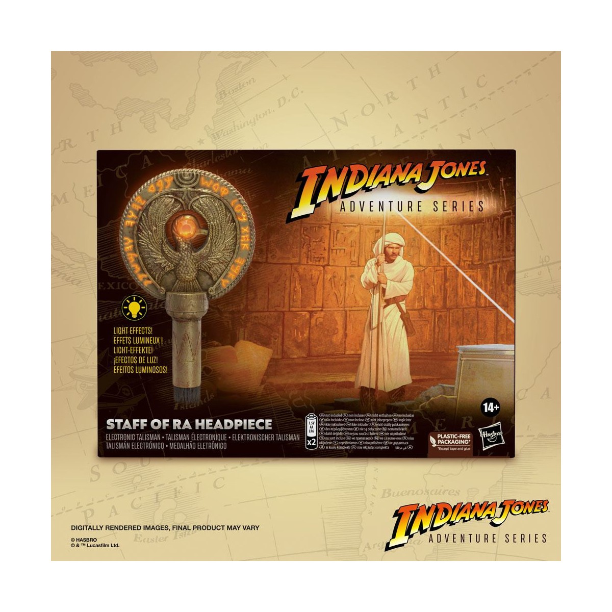 Hasbro - Medaglione con scettro di Ra's - Serie Avventura Indiana Jones: I Predatori dell'Arca Perduta Replica 1/1