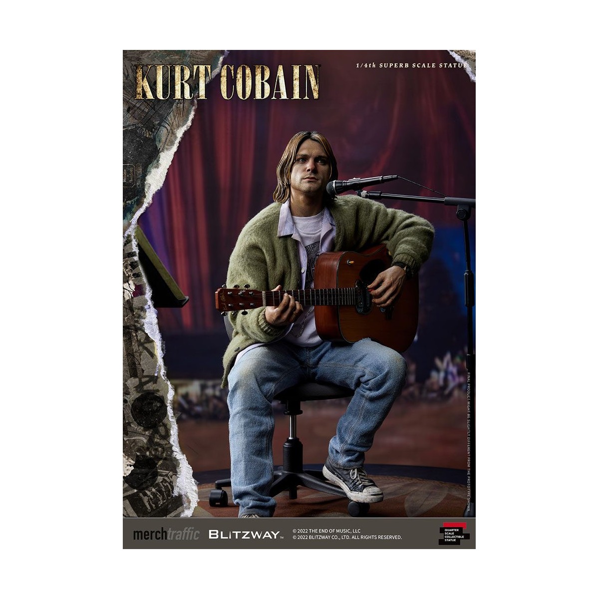 Prime 1 Studio/Blitzway - Statuetta di Kurt Cobain Unplugged in scala superba 1/4