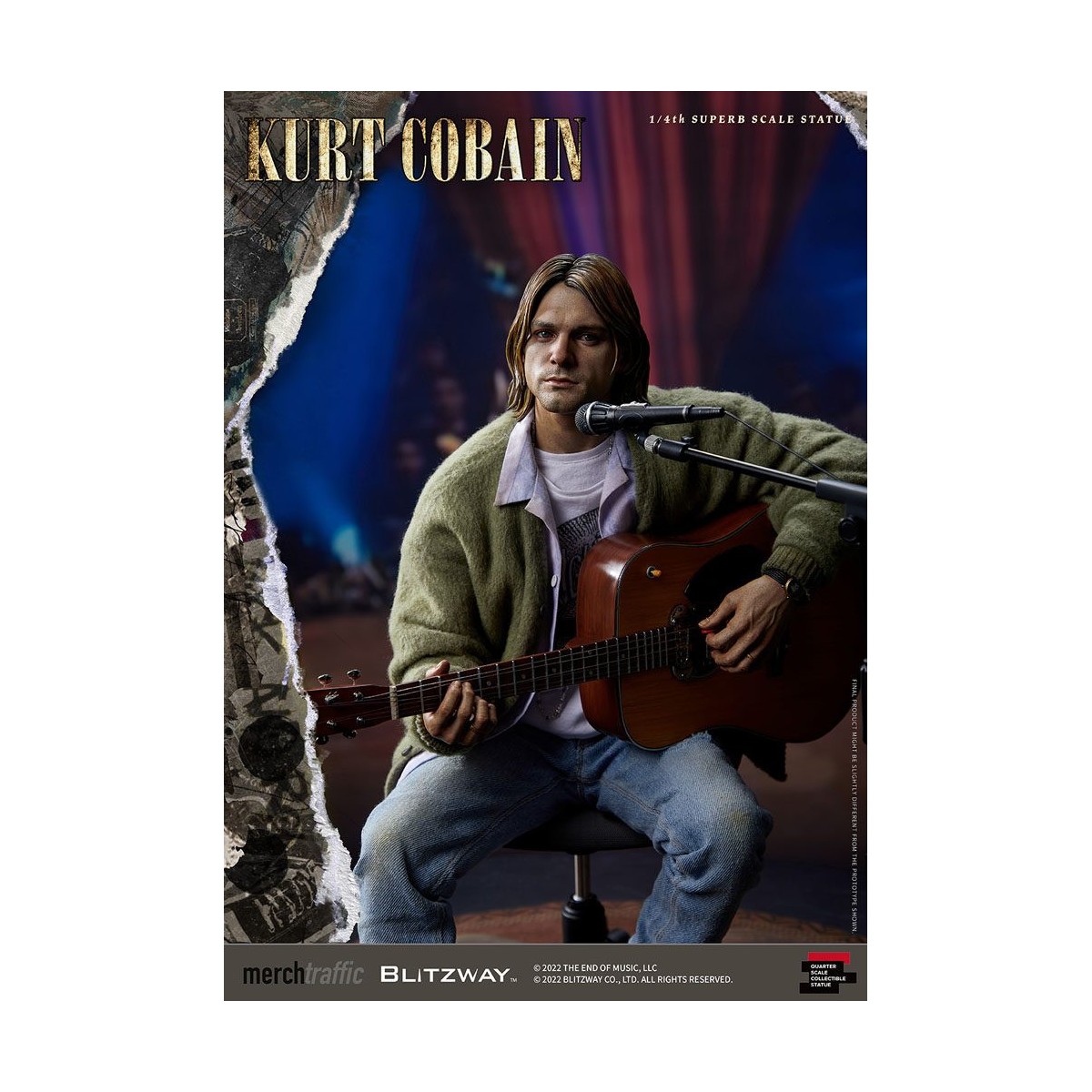 Prime 1 Studio/Blitzway - Statuetta di Kurt Cobain Unplugged in scala superba 1/4