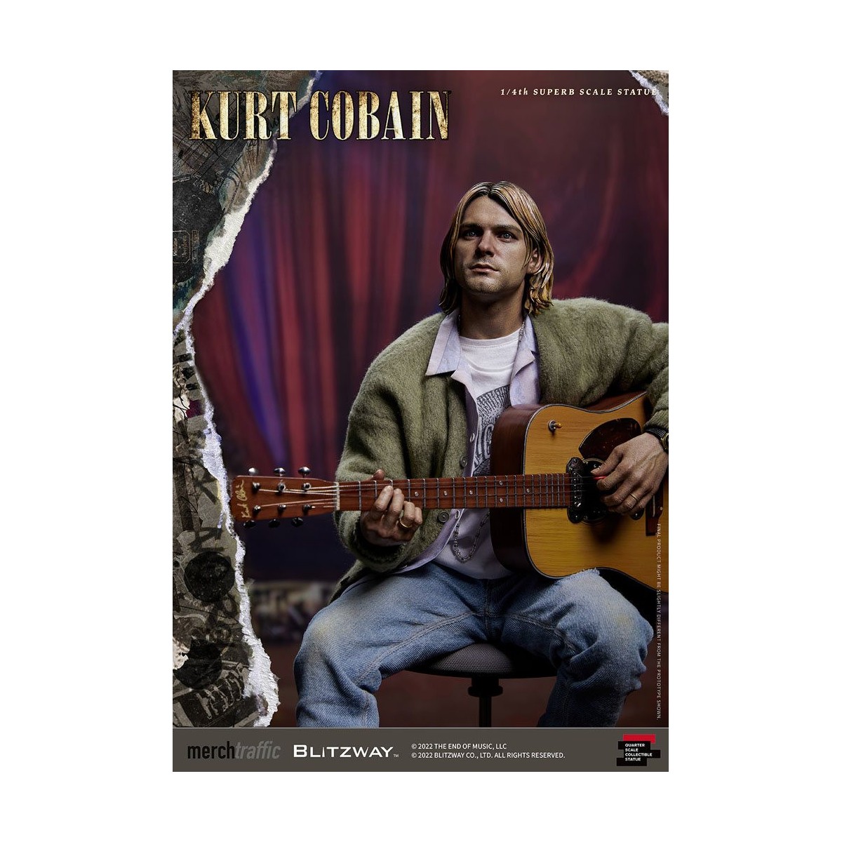 Prime 1 Studio/Blitzway - Statuetta di Kurt Cobain Unplugged in scala superba 1/4