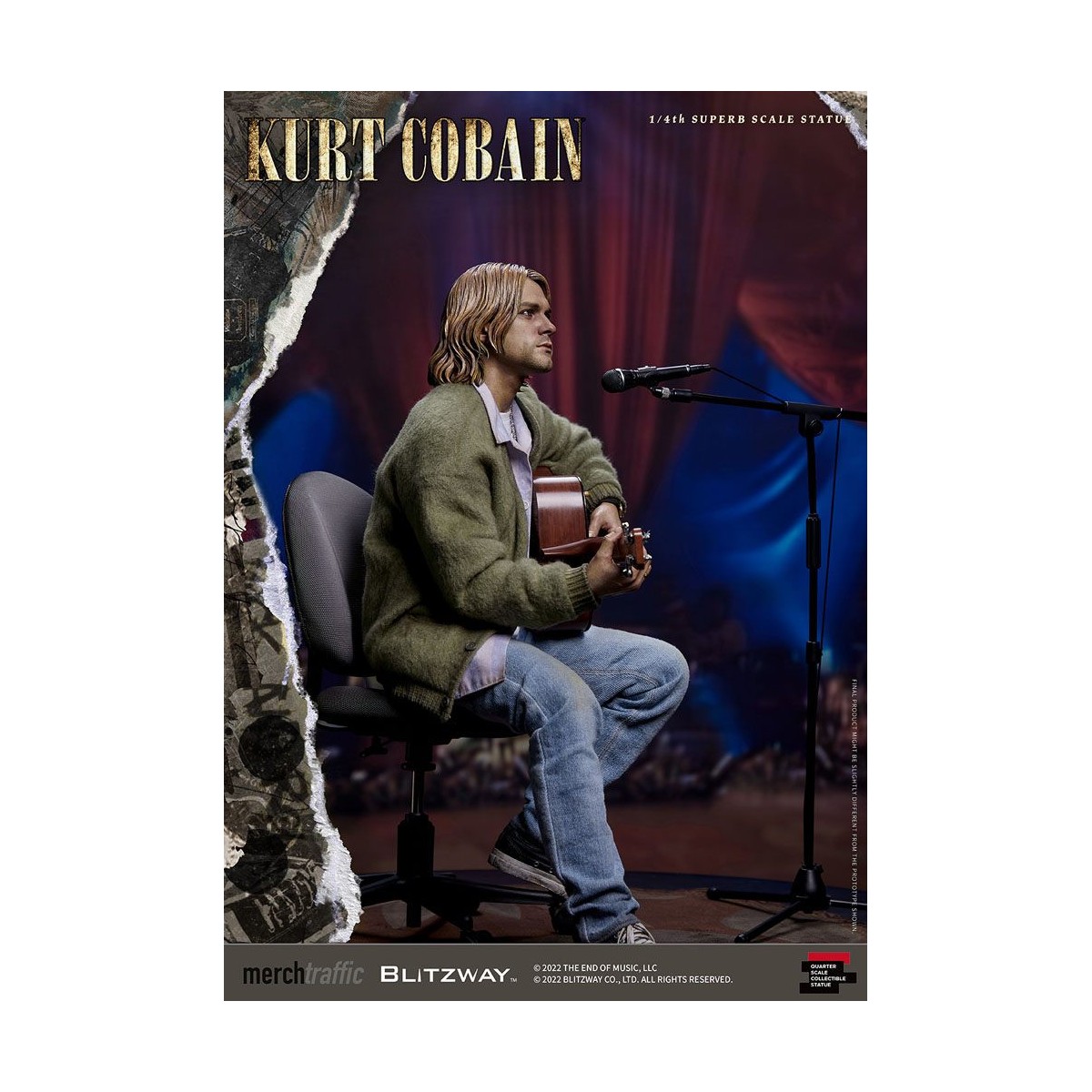 Prime 1 Studio/Blitzway - Statuetta di Kurt Cobain Unplugged in scala superba 1/4
