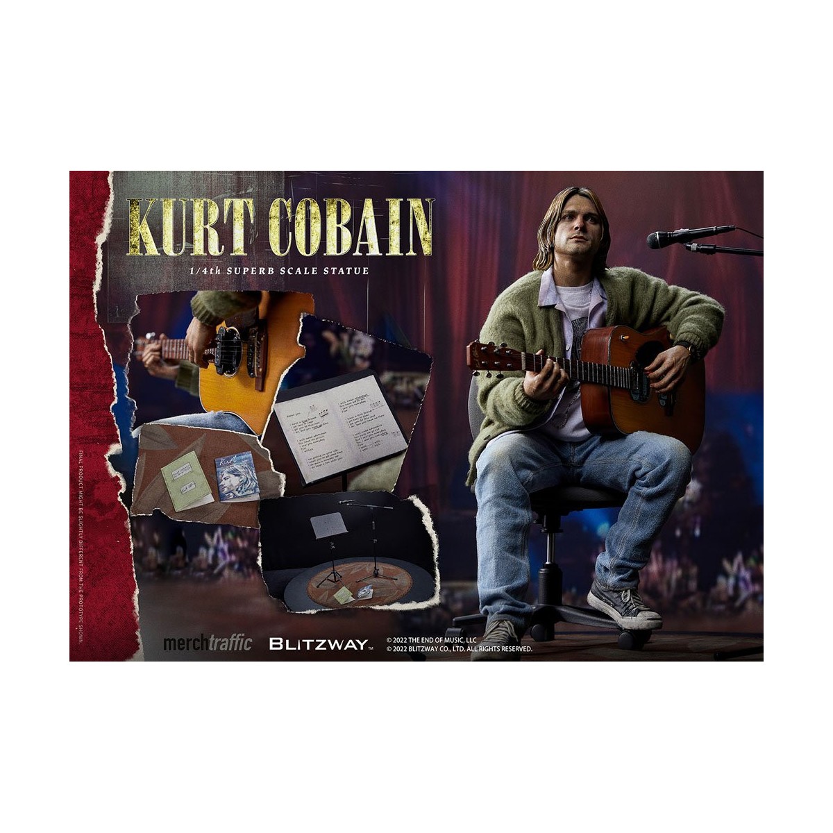 Prime 1 Studio/Blitzway - Statuetta di Kurt Cobain Unplugged in scala superba 1/4