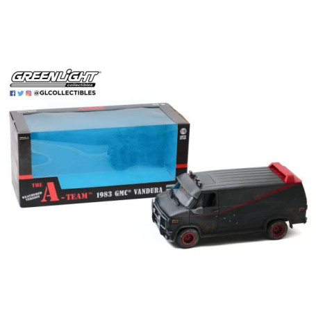 GreenLight - L'A-Team - L'Agence Tous Risques - Furgone GMC Vendura del 1983 Versione con fori di proiettile - 1/18