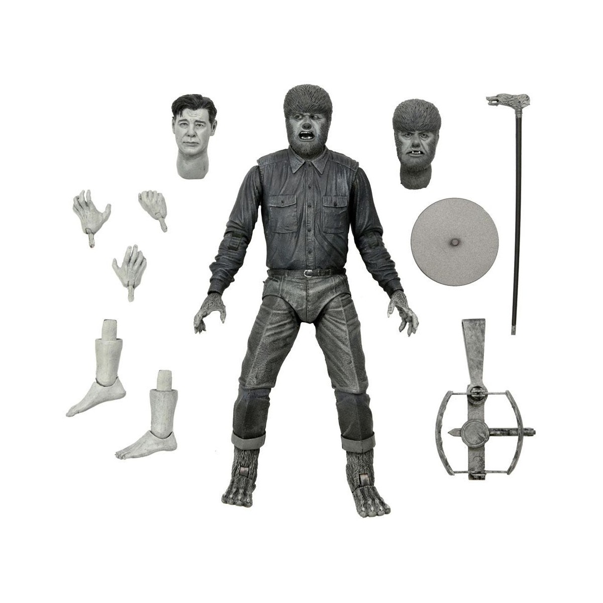NECA - Ultimate L'uomo lupo versione in bianco e nero - Mostri universali