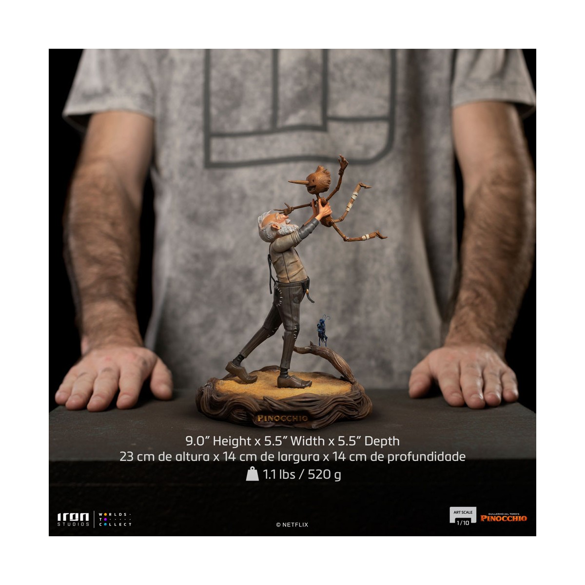 Iron Studios - Gepeto e Pinocchio BDS Art Scale 1/10 - Pinocchio di Guillermo del Toro
