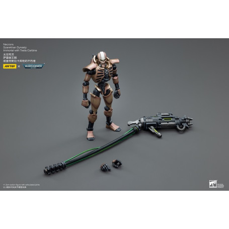JoyToy Necrons - Necrons Szarekhan Dinastia Immortale con Carabina Tesla confezione da 1/18 - Warhammer 40K