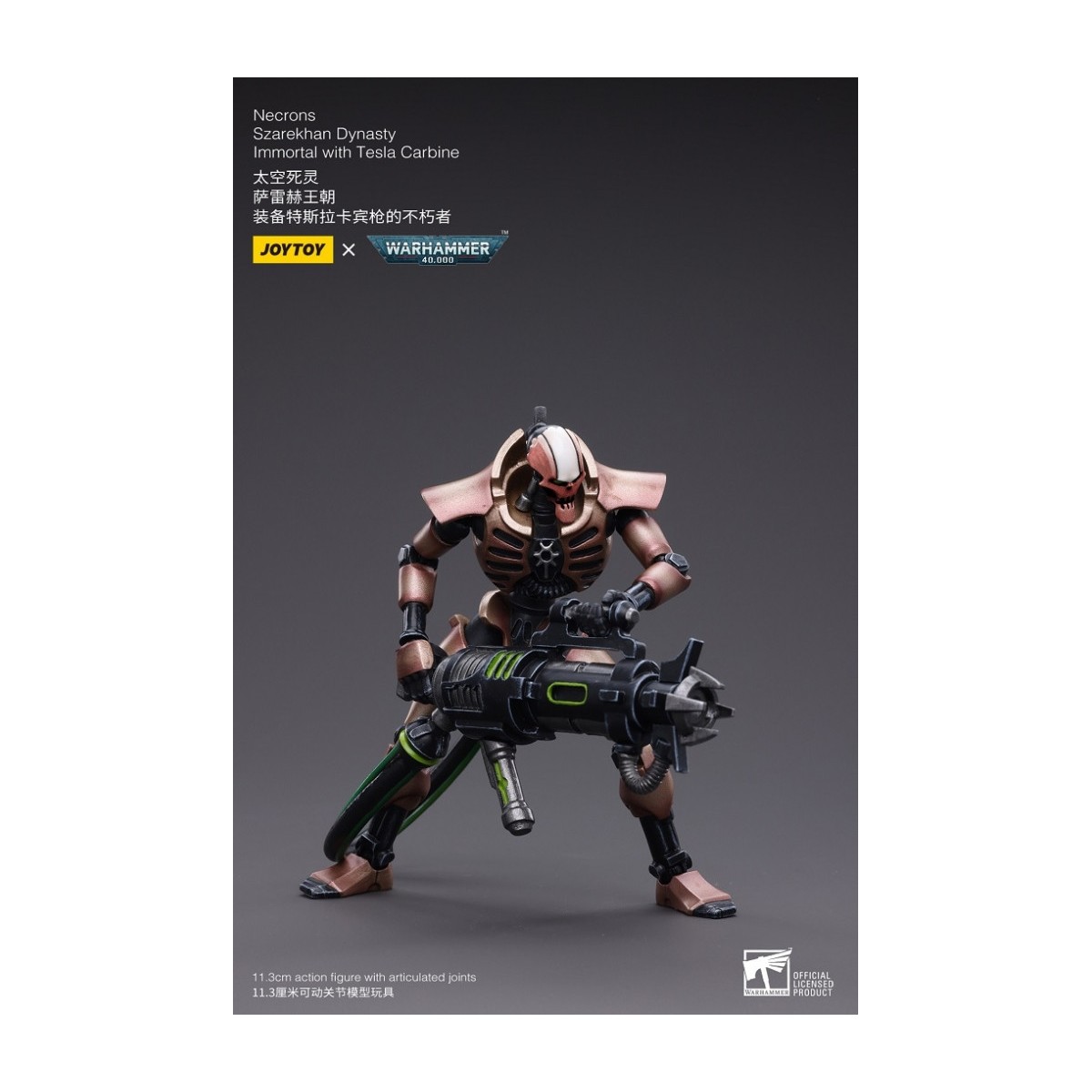 JoyToy Necrons - Necrons Szarekhan Dinastia Immortale con Carabina Tesla confezione da 1/18 - Warhammer 40K
