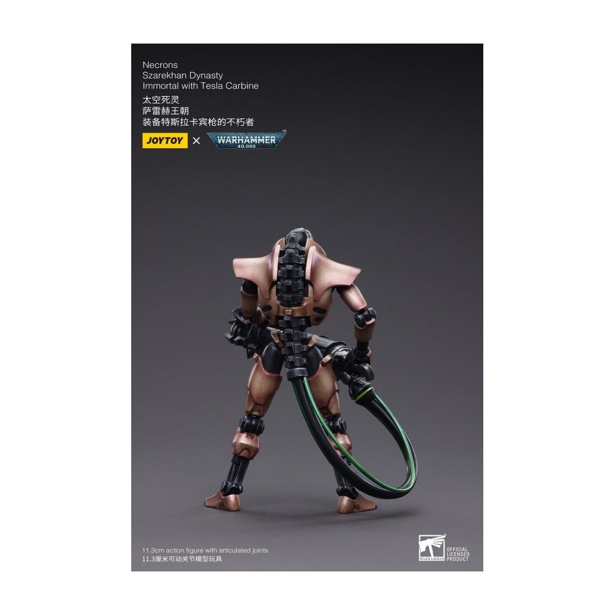 JoyToy Necrons - Necrons Szarekhan Dinastia Immortale con Carabina Tesla confezione da 1/18 - Warhammer 40K