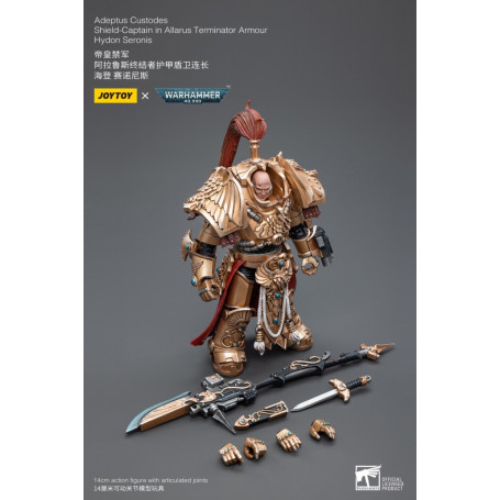 JoyToy Space Marines - Capitano di scudo dell'Adeptus Custodes in armatura Allarus Terminator Hydon Seronis 1/18 - Warhammer 40K