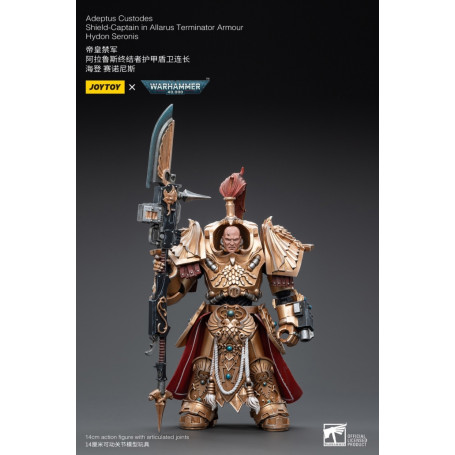 JoyToy Space Marines - Capitano di scudo dell'Adeptus Custodes in armatura Allarus Terminator Hydon Seronis 1/18 - Warhammer 40K