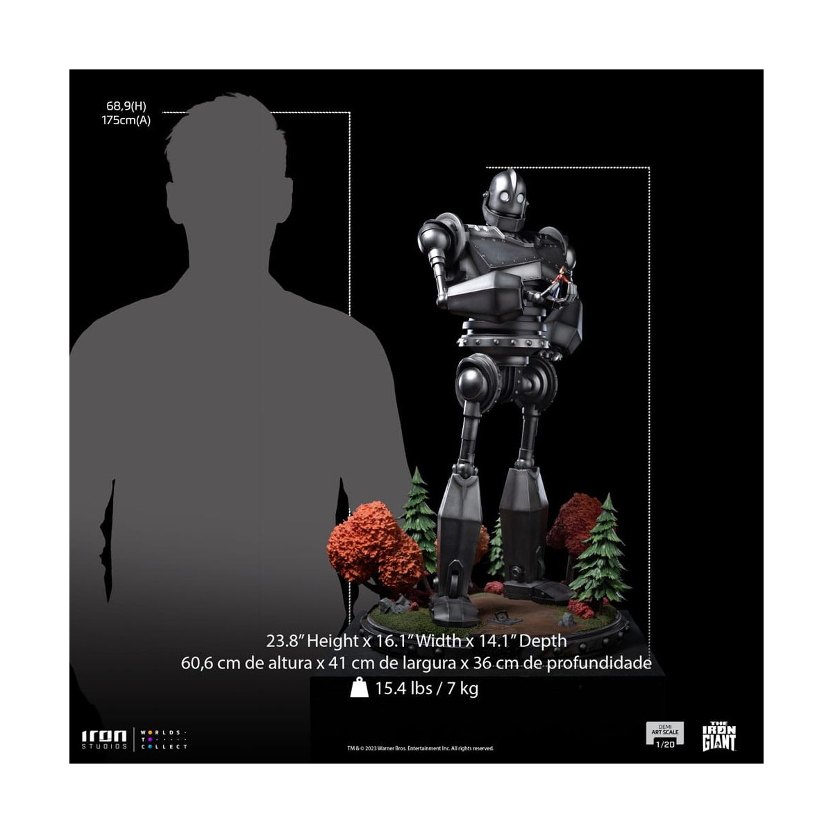 Iron Studios - Mezza scala artistica 1/20 - Statuetta del Gigante di Ferro e di Hogarth Hughes