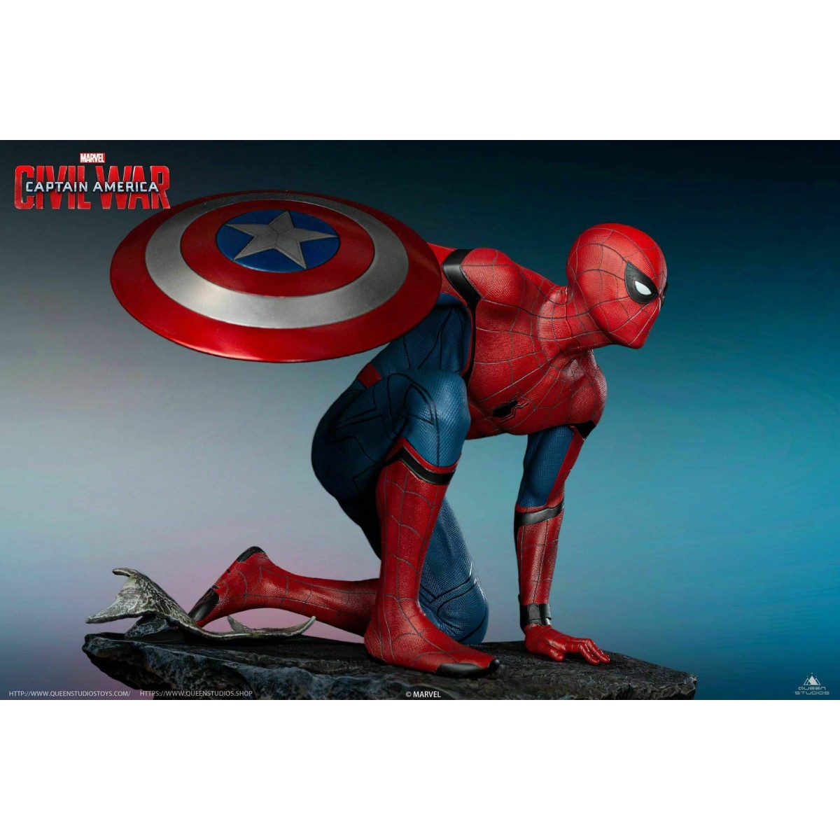 Queen Studios - Statua 1/4 di Spider-Man Edizione Regolare - Capitan America: Guerra Civile