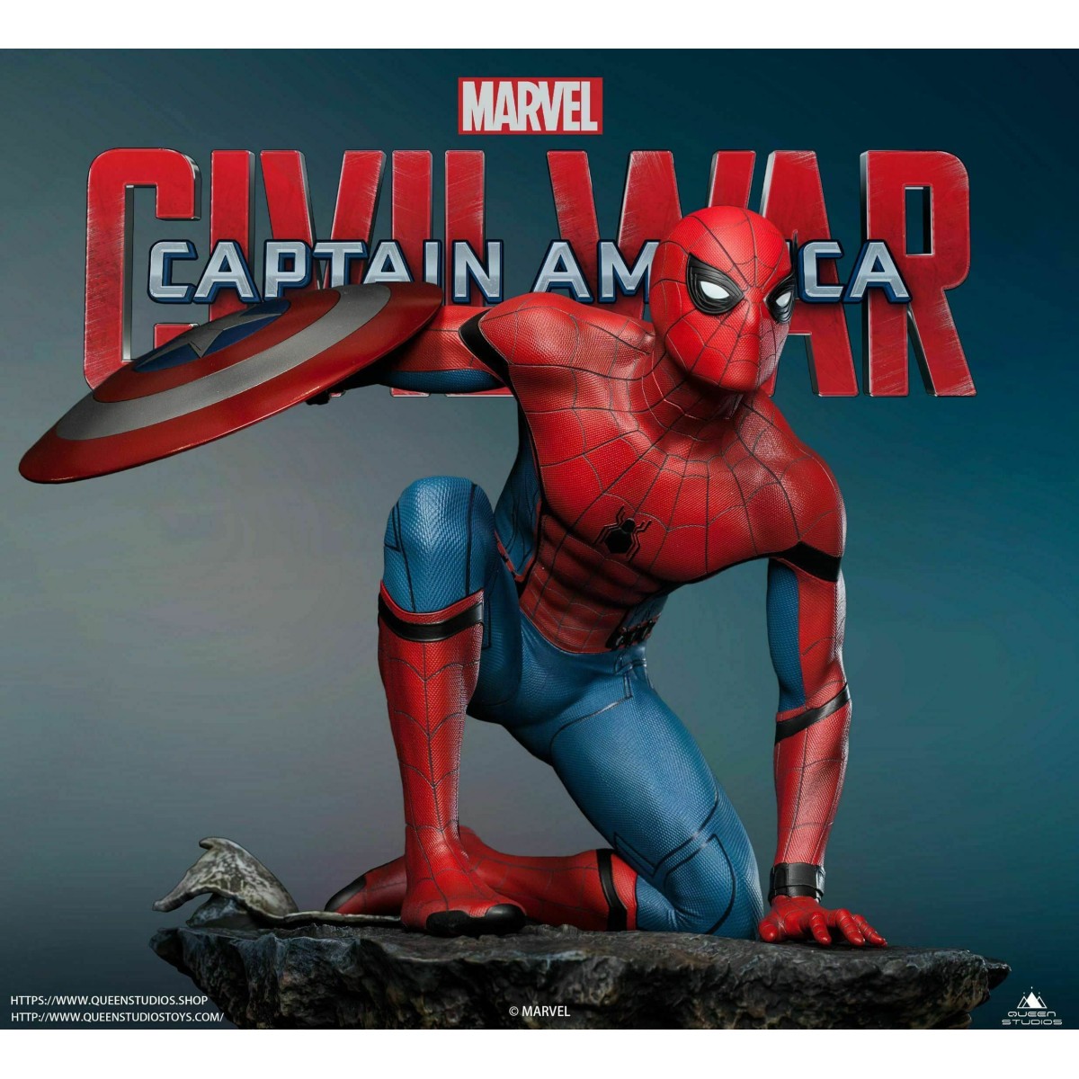 Queen Studios - Statua 1/4 di Spider-Man Edizione Regolare - Capitan America: Guerra Civile