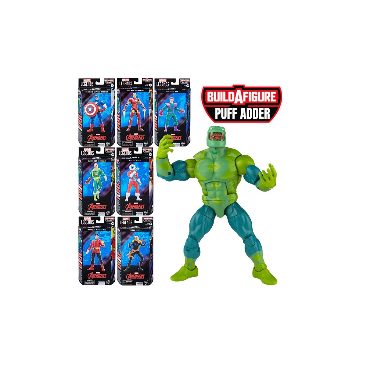 Marvel Legends - PUFF ADDER WAVE - Il fumetto classico dei Vendicatori - set di 7 figure