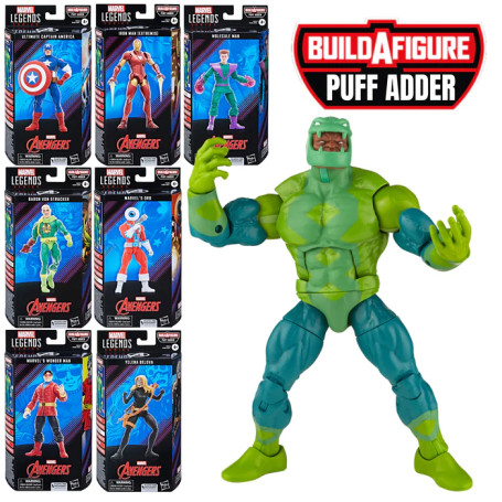 Marvel Legends - PUFF ADDER WAVE - Il fumetto classico dei Vendicatori - set di 7 figure