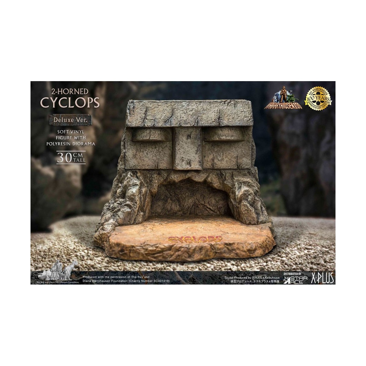 Star ace - Ray Harryhausens Horned Cyclops Deluxe Version - The Seventh Voyage of Sinbad statuetta in vinile morbido.