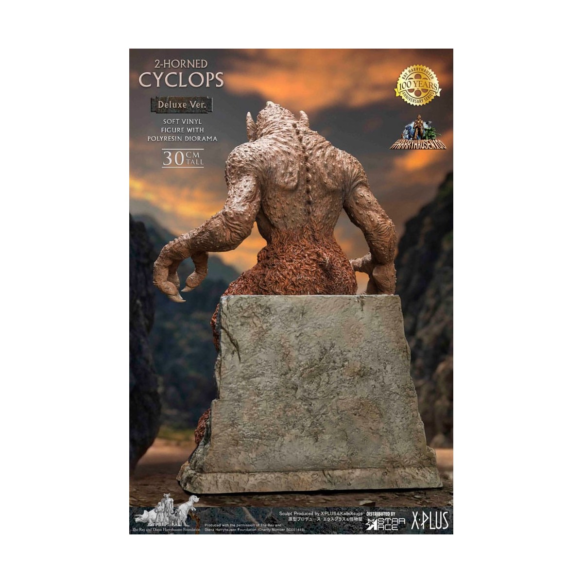 Star ace - Ray Harryhausens Horned Cyclops Deluxe Version - The Seventh Voyage of Sinbad statuetta in vinile morbido.