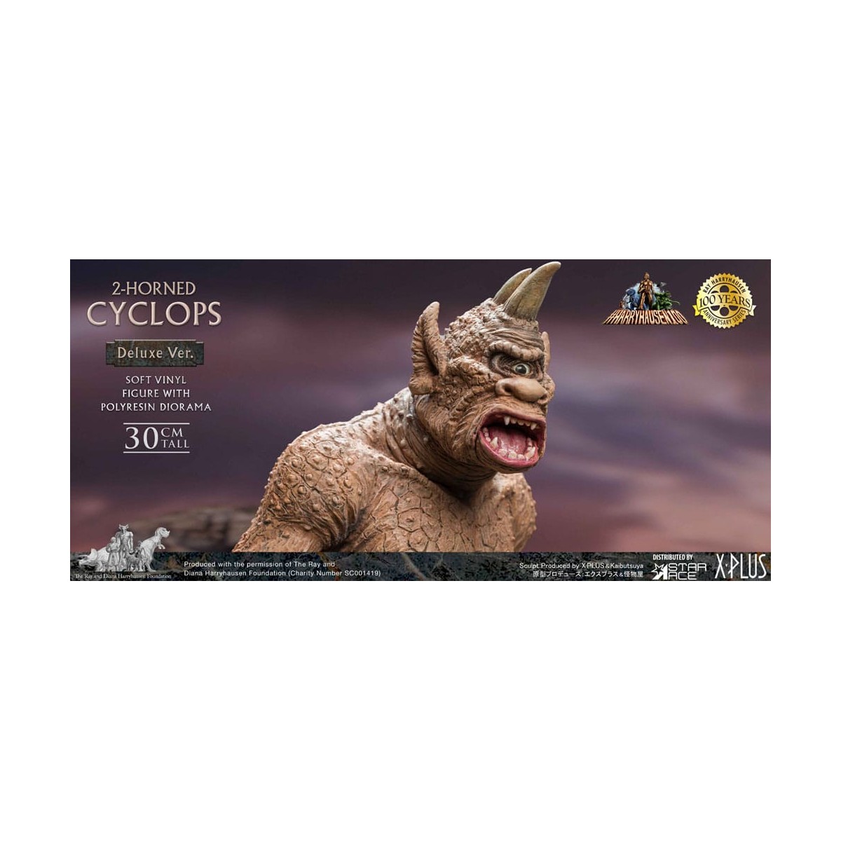 Star ace - Ray Harryhausens Horned Cyclops Deluxe Version - The Seventh Voyage of Sinbad statuetta in vinile morbido.