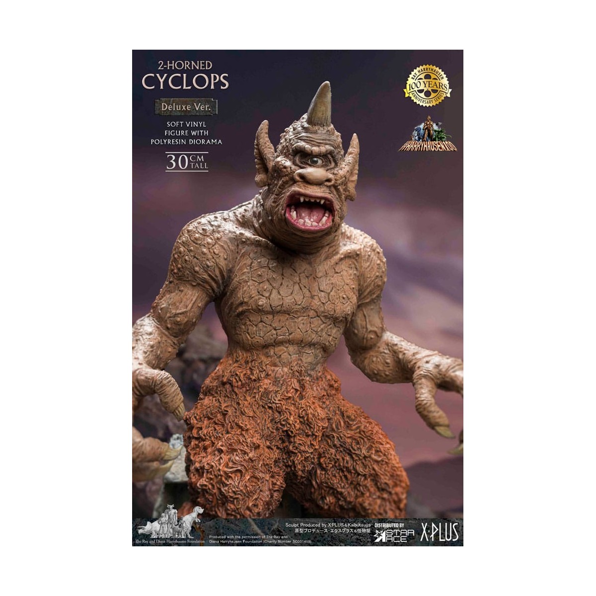 Star ace - Ray Harryhausens Horned Cyclops Deluxe Version - The Seventh Voyage of Sinbad statuetta in vinile morbido.