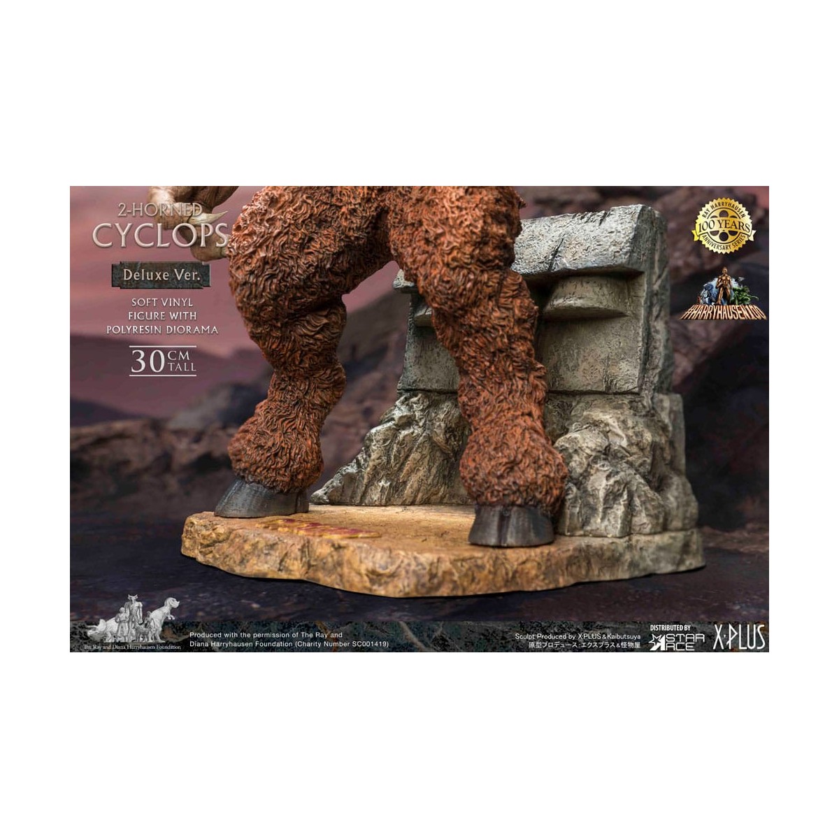 Star ace - Ray Harryhausens Horned Cyclops Deluxe Version - The Seventh Voyage of Sinbad statuetta in vinile morbido.