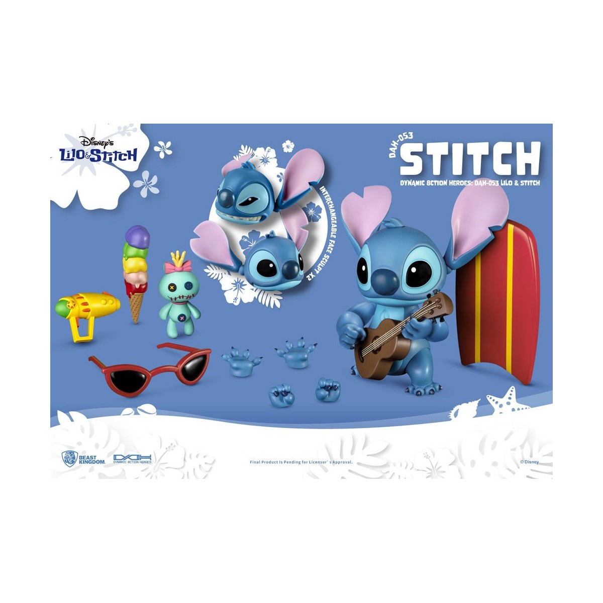Figurina classica Disney del Regno delle Bestie - Lilo & Stitch - Stitch - Eroi d'azione dinamici 1/9
