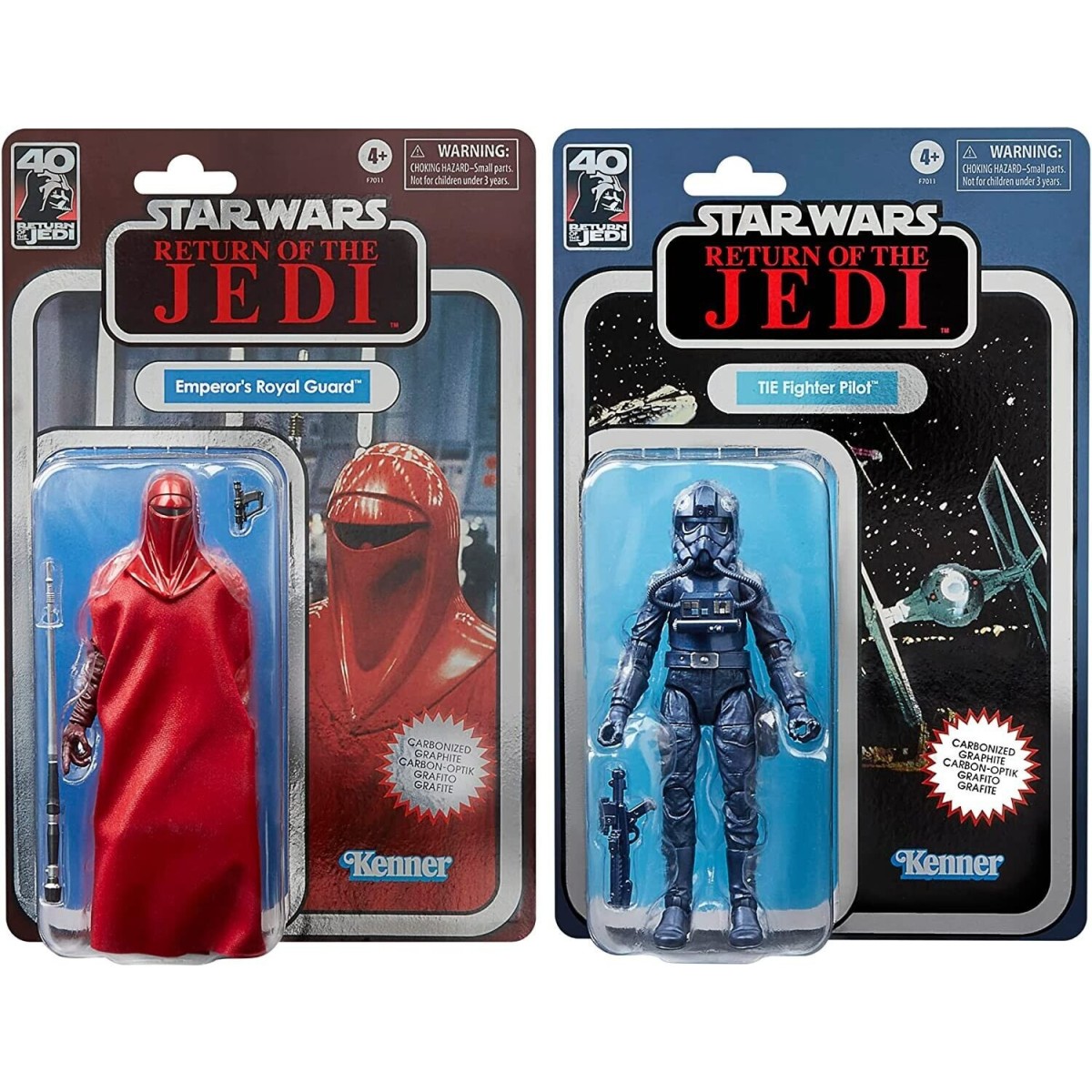 Star Wars The Black Series Carbonized - Guardia Reale dell'Imperatore e Pilota di TIE Fighter 2-Pack - 40° Anniversario ROTJ
