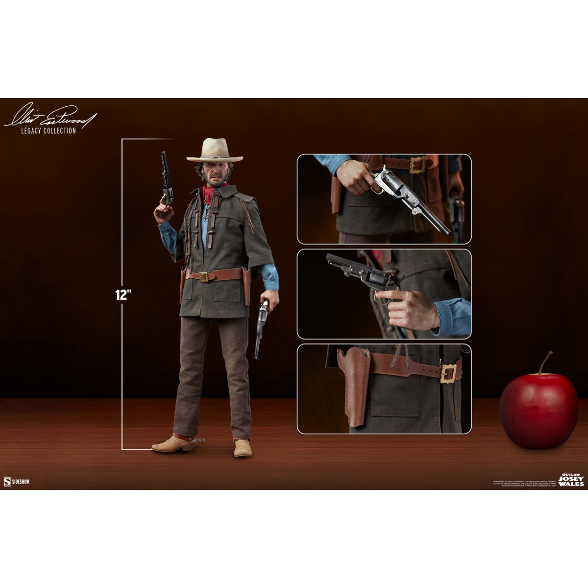 Sideshow - Il fuorilegge Josey Wales - Figura del fuorilegge 1/6 - Clint Eastwood Legacy Collection
