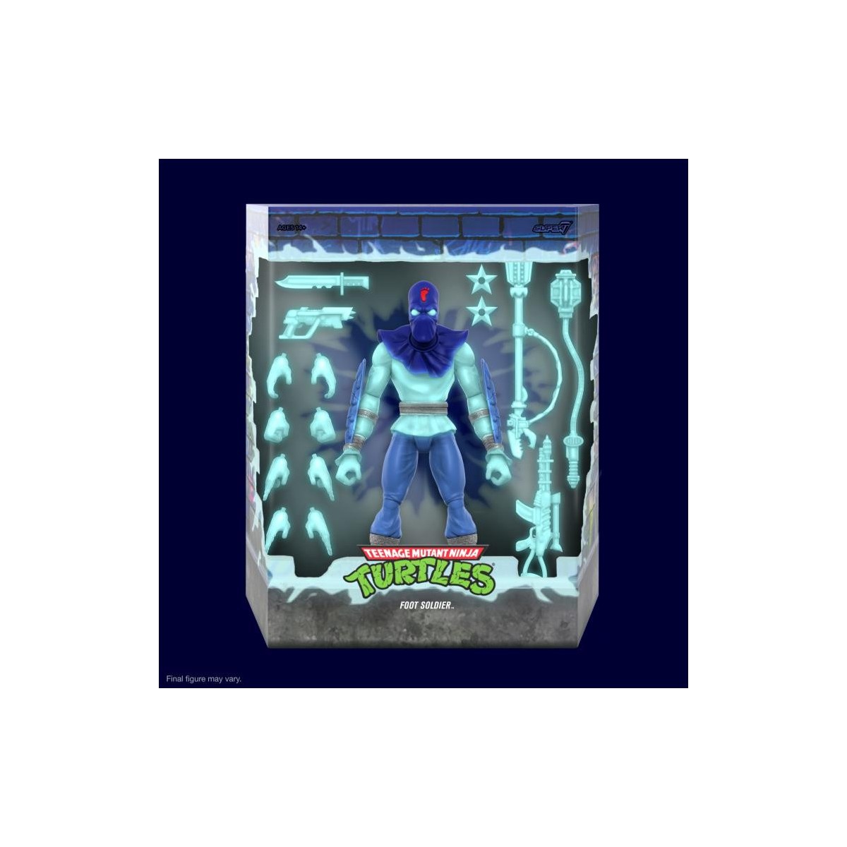 Super 7 - TMNT Ultimates GLOW-IN-THE-DARK FOOT SOLDIER Esclusivo - Teenage Mutant Ninja Turtles