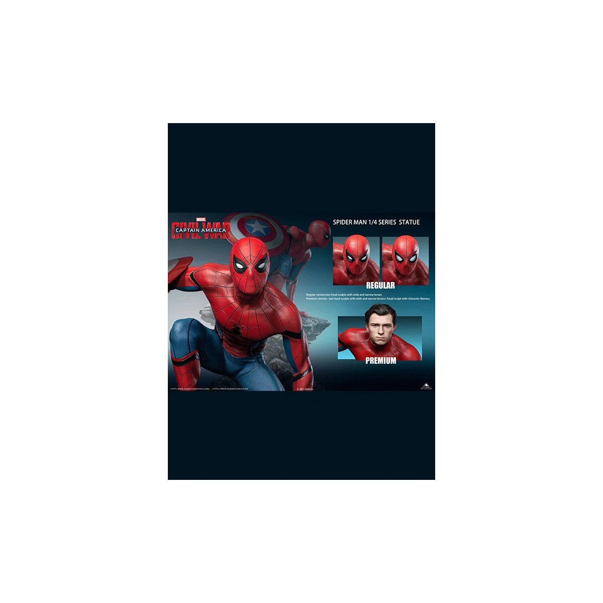 Queen Studios - Statua 1/4 di Spider-Man Edizione Regolare - Capitan America: Guerra Civile