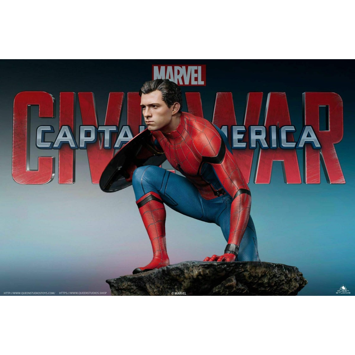 Queen Studios - Statua 1/4 di Spider-Man Edizione Regolare - Capitan America: Guerra Civile