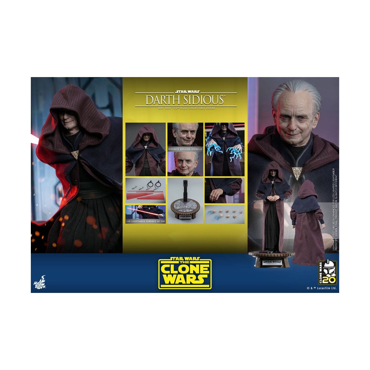 Hot Toys Star Wars - Darth Sidious - Le guerre dei cloni 1/6