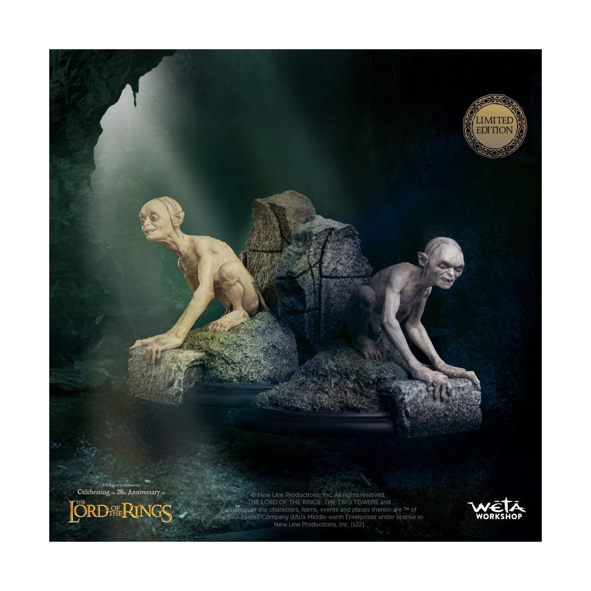 Weta - Statuetta de Il Signore degli Anelli Gollum e Sméagol a Ithilien - LOTR