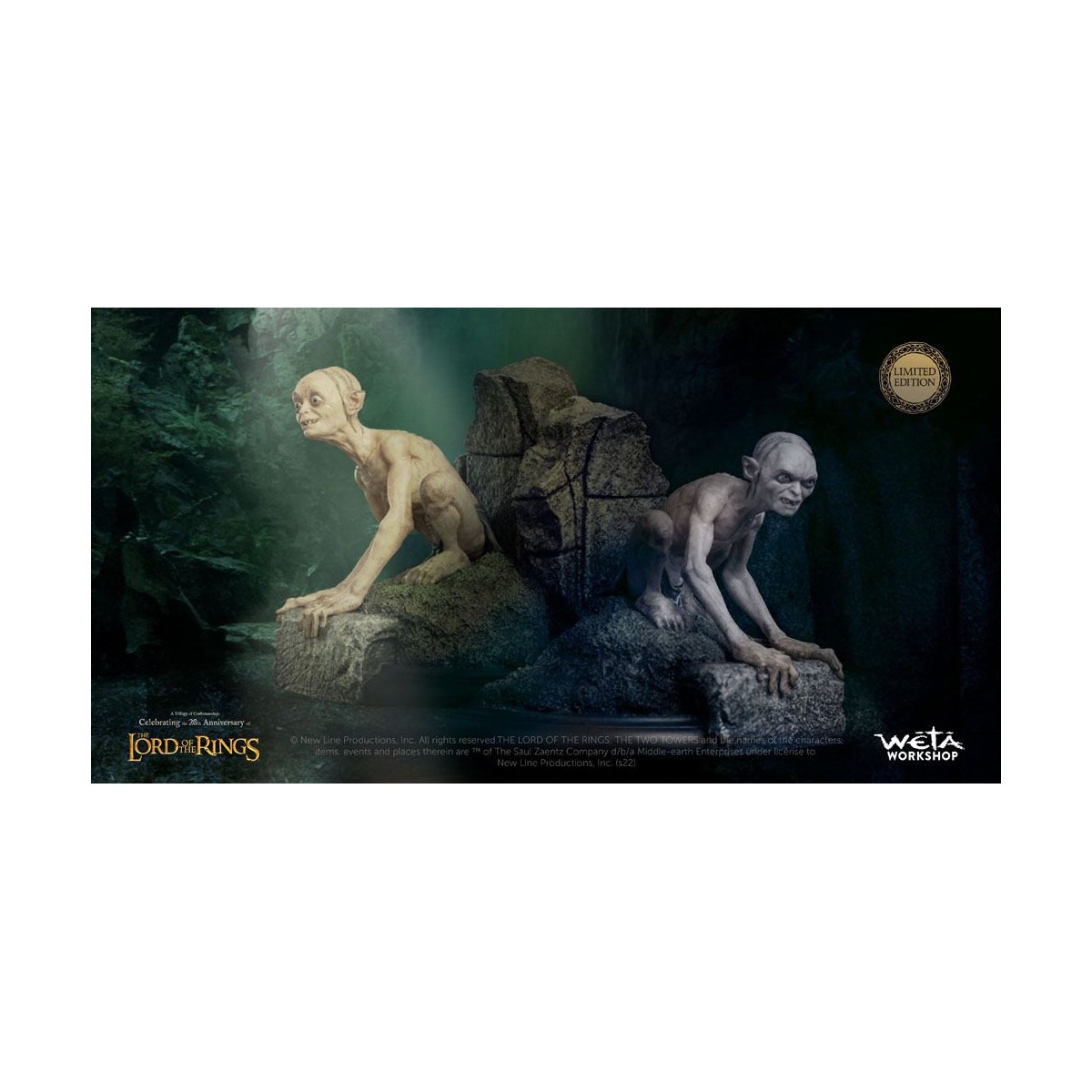 Weta - Statuetta de Il Signore degli Anelli Gollum e Sméagol a Ithilien - LOTR