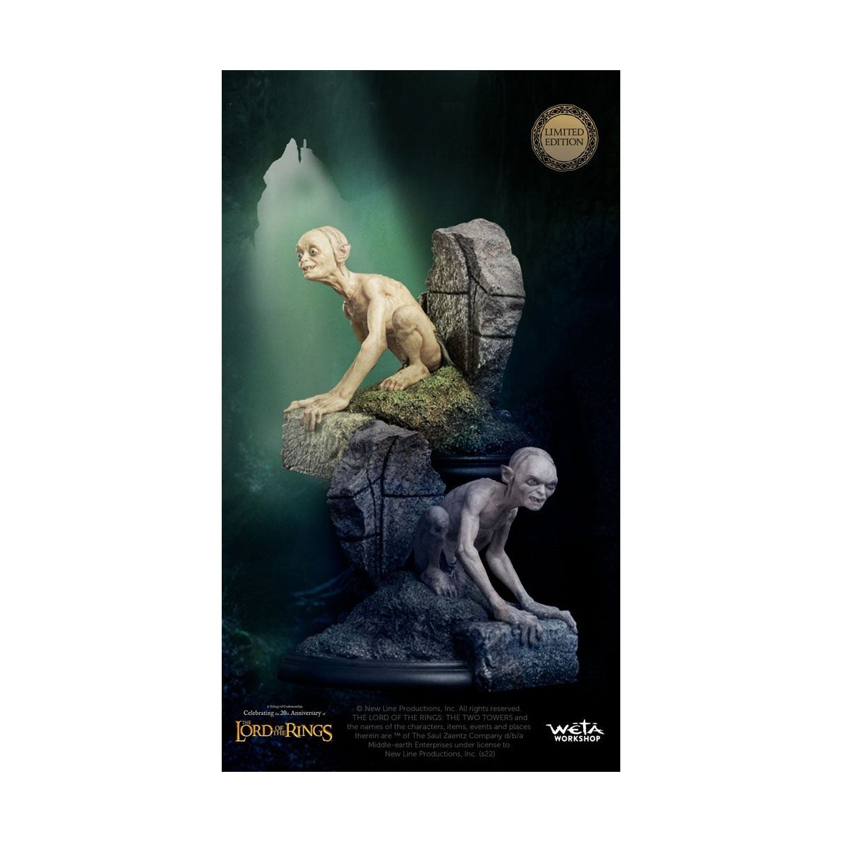 Weta - Statuetta de Il Signore degli Anelli Gollum e Sméagol a Ithilien - LOTR