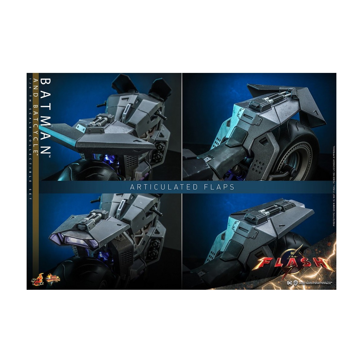 Hot Toys - DC Comics - Batman (Affleck) e Batcycle 1:6 Scala Set di Figure The Flash - Movie Masterpiece 1/6