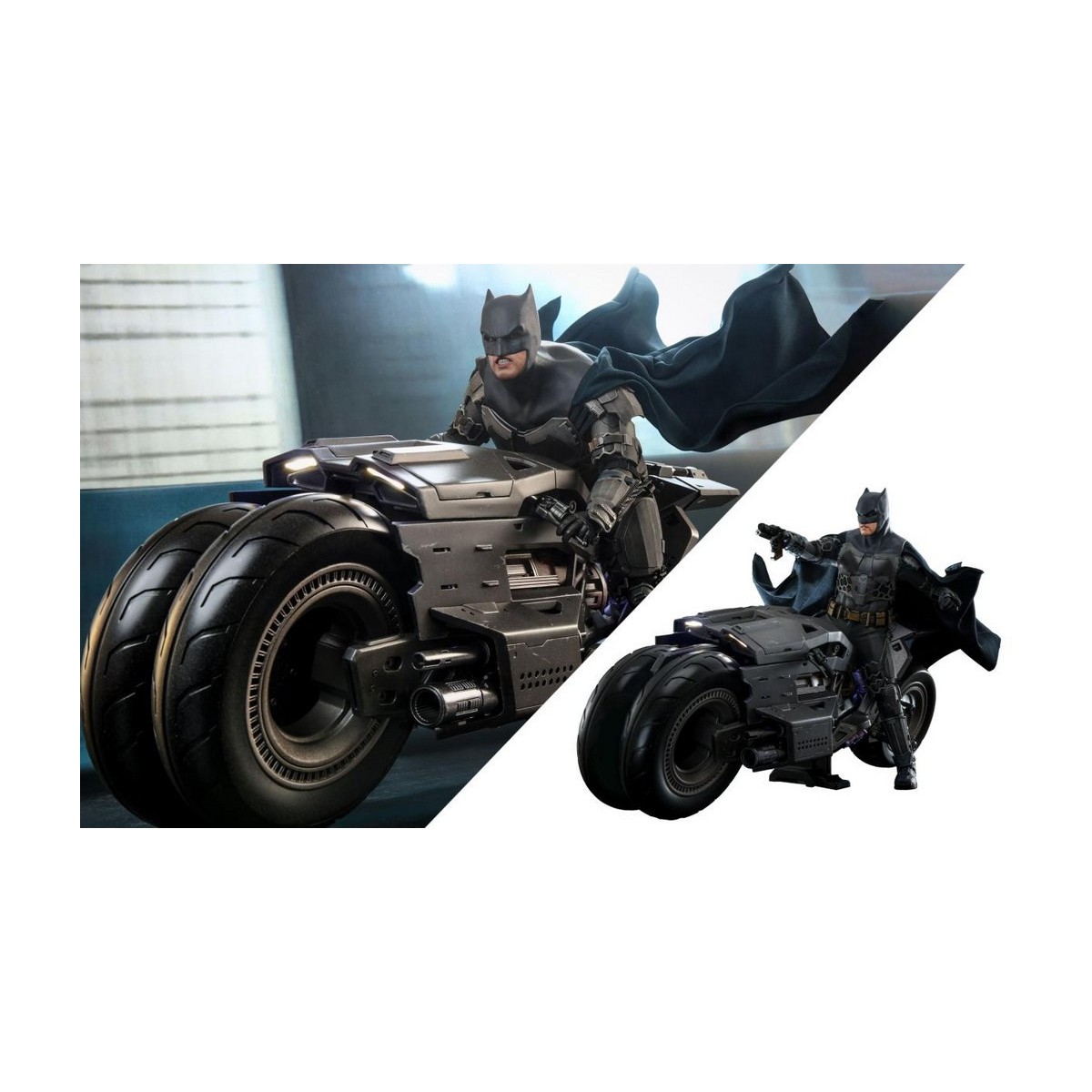 Hot Toys - DC Comics - Batman (Affleck) e Batcycle 1:6 Scala Set di Figure The Flash - Movie Masterpiece 1/6