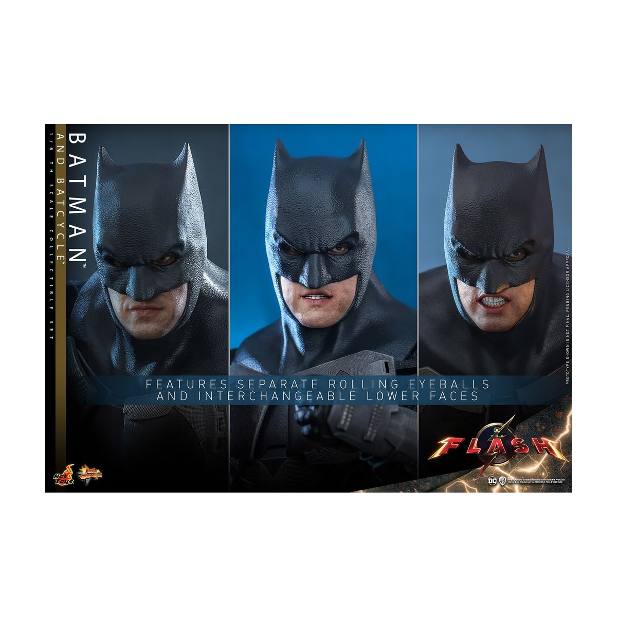 Hot Toys - DC Comics - Batman (Affleck) e Batcycle 1:6 Scala Set di Figure The Flash - Movie Masterpiece 1/6