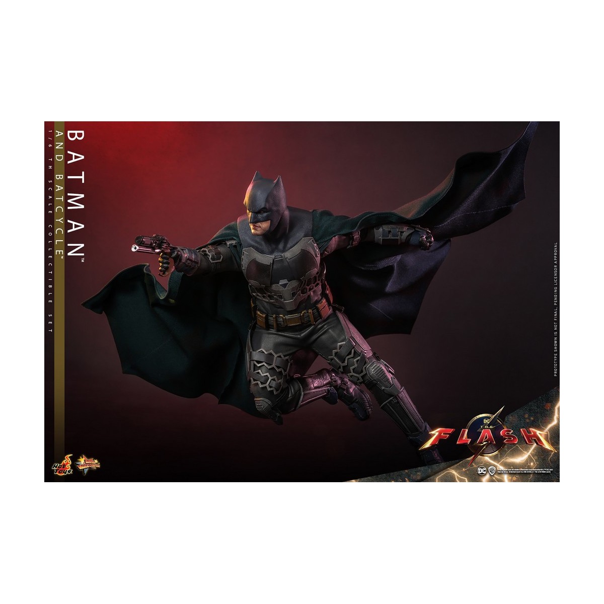 Hot Toys - DC Comics - Batman (Affleck) e Batcycle 1:6 Scala Set di Figure The Flash - Movie Masterpiece 1/6