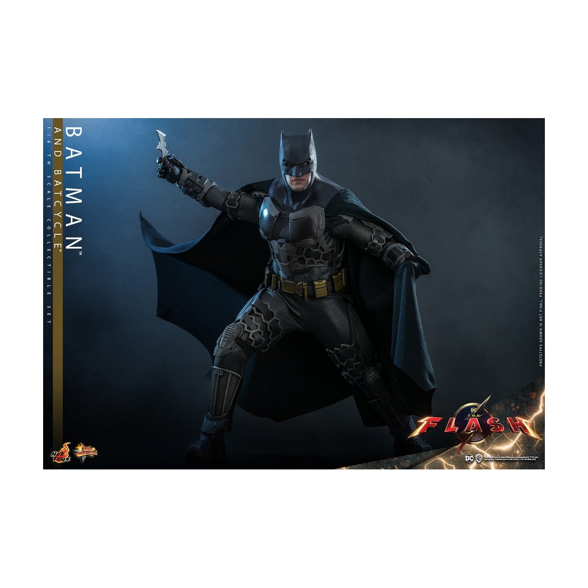 Hot Toys - DC Comics - Batman (Affleck) e Batcycle 1:6 Scala Set di Figure The Flash - Movie Masterpiece 1/6