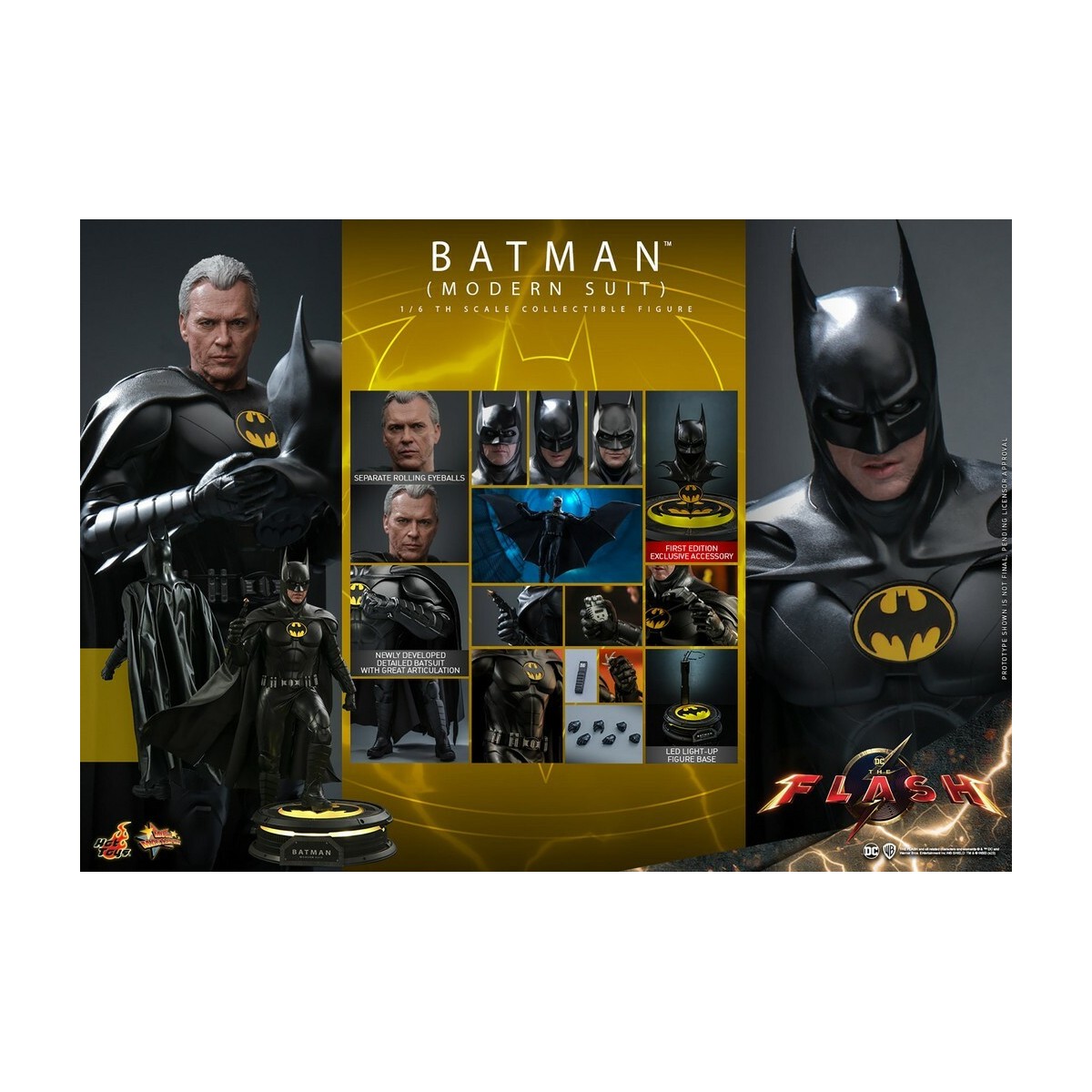 Hot Toys - DC Comics - Tuta moderna di Batman (Keaton) The Flash - Capolavoro cinematografico 1/6